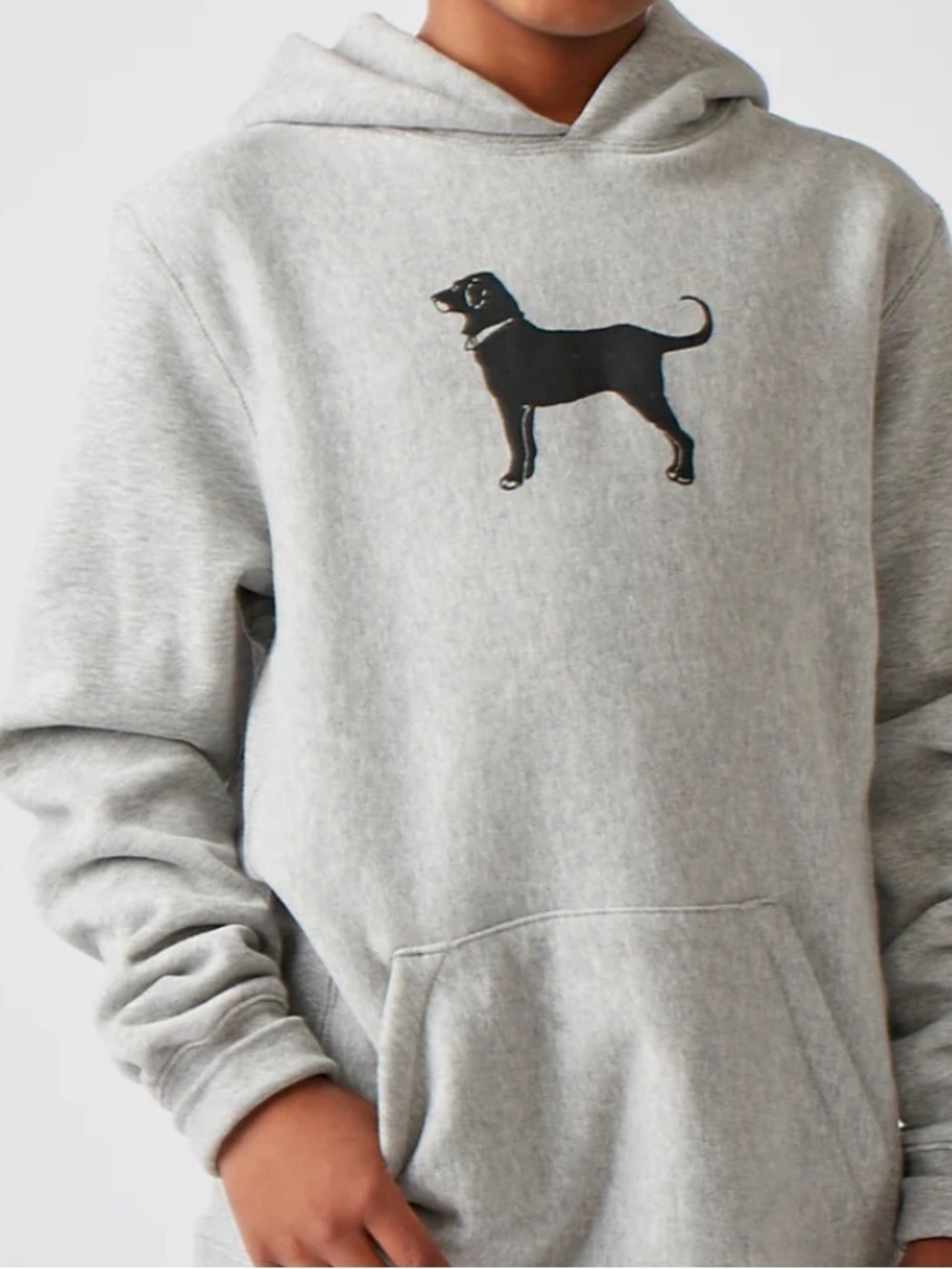 The Black Dog Classic Kids Hoodie in heather grey XS
